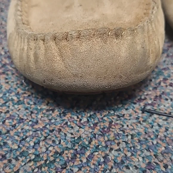 UGG Ansley Tan Suede Wool Moccasin Slippers - Picture 8 of 11